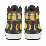 Sun And Moon Phase Print High Top Leather Sneakers
