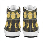 Sun And Moon Phase Print High Top Leather Sneakers