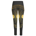 Sun And Moon Phase Print High-Waisted Pocket Leggings