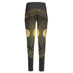 Sun And Moon Phase Print High-Waisted Pocket Leggings