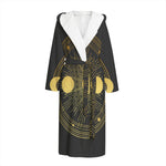 Sun And Moon Phase Print Hooded Bathrobe