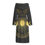 Sun And Moon Phase Print Hooded Bathrobe