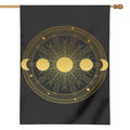Sun And Moon Phase Print House Flag