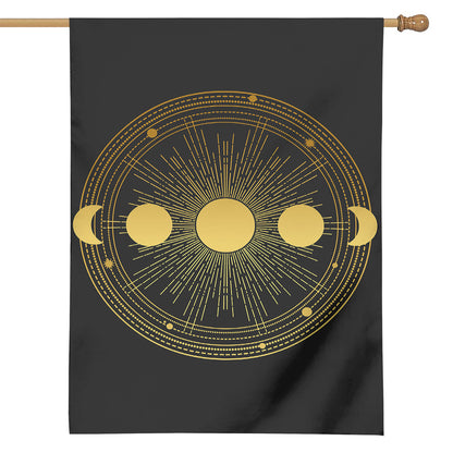 Sun And Moon Phase Print House Flag