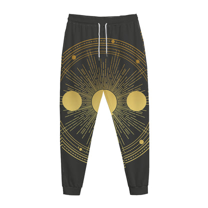 Sun And Moon Phase Print Jogger Pants