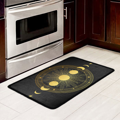 Sun And Moon Phase Print Kitchen Mat
