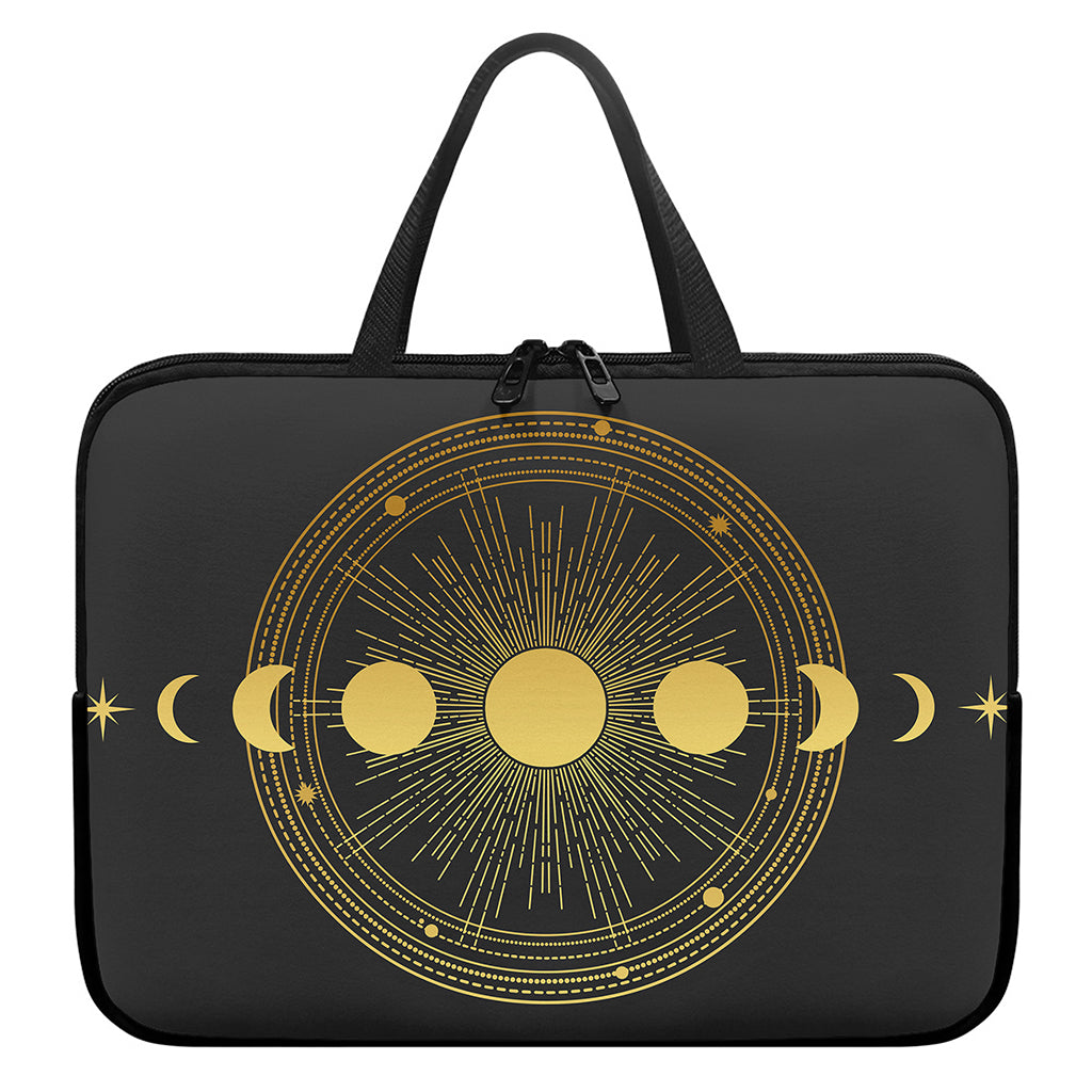 Sun And Moon Phase Print Laptop Sleeve With Handle