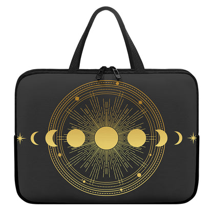 Sun And Moon Phase Print Laptop Sleeve With Handle