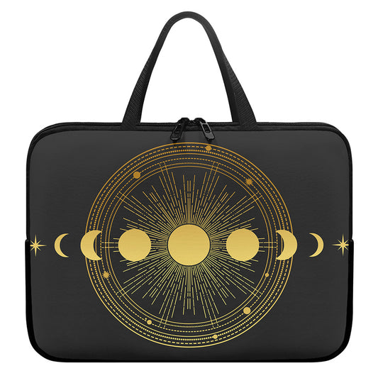 Sun And Moon Phase Print Laptop Sleeve With Handle