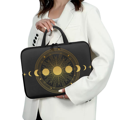 Sun And Moon Phase Print Laptop Sleeve With Handle