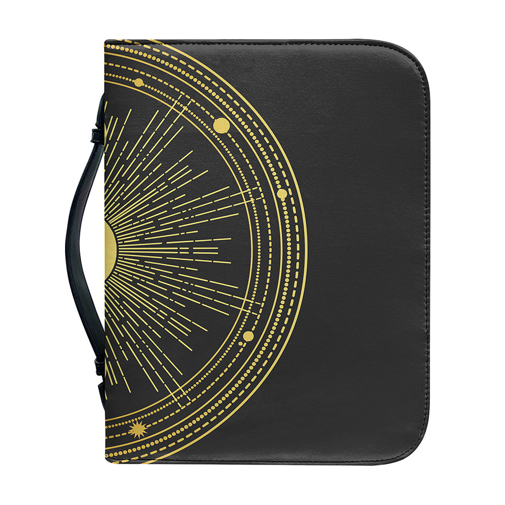 Sun And Moon Phase Print Leather Bible Cover