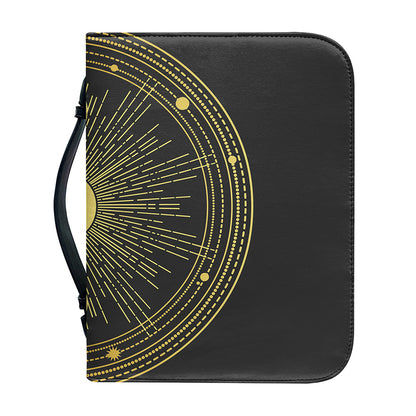 Sun And Moon Phase Print Leather Bible Cover