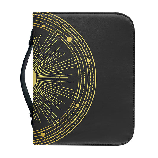 Sun And Moon Phase Print Leather Bible Cover