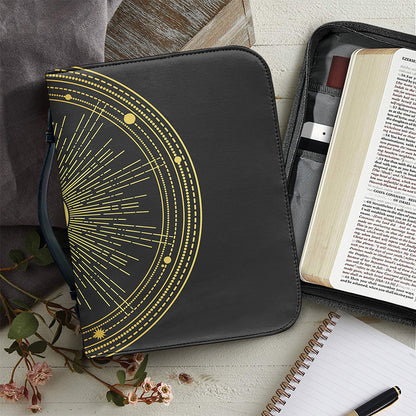 Sun And Moon Phase Print Leather Bible Cover