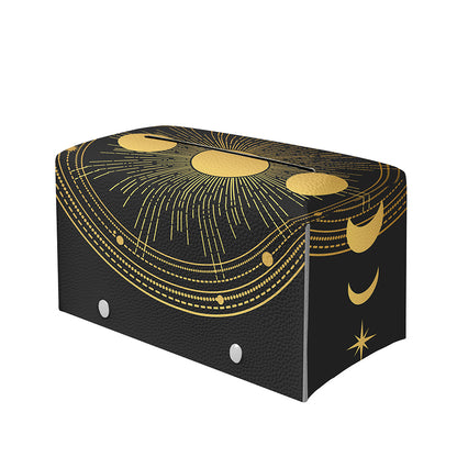 Sun And Moon Phase Print Leather Tissue Box Cover