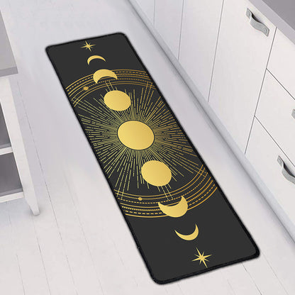 Sun And Moon Phase Print Long Kitchen Mat