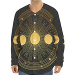 Sun And Moon Phase Print Long Sleeve Baseball Jersey