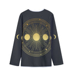Sun And Moon Phase Print Long Sleeve Short Coat
