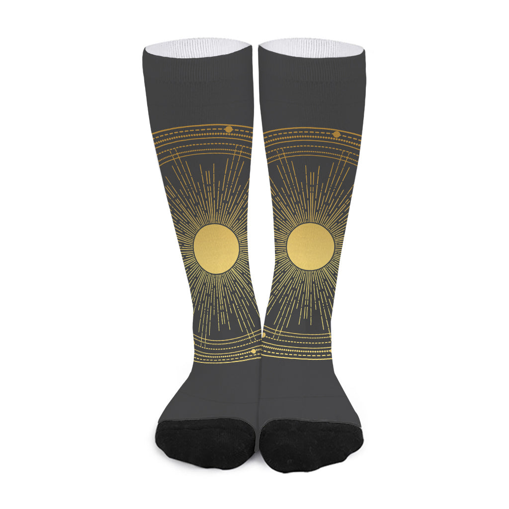 Sun And Moon Phase Print Long Socks