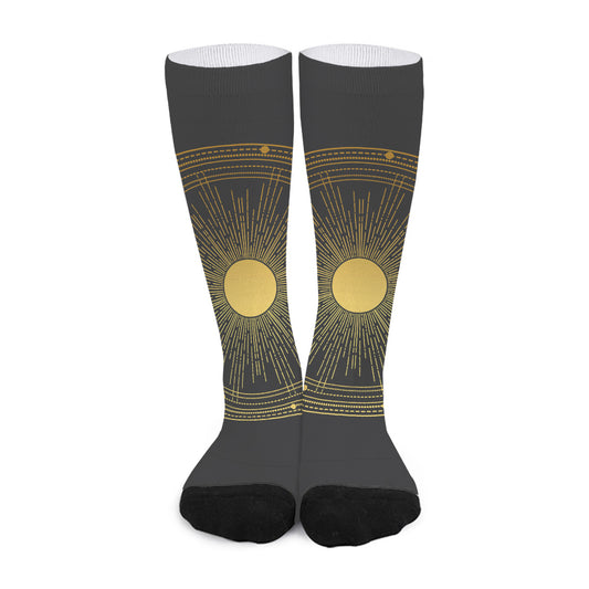 Sun And Moon Phase Print Long Socks
