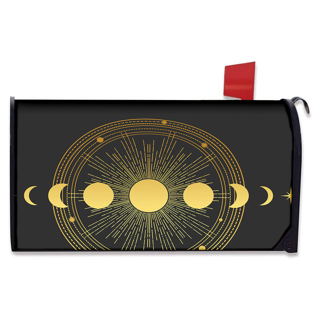 Sun And Moon Phase Print Mailbox Cover