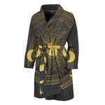 Sun And Moon Phase Print Men's Bathrobe
