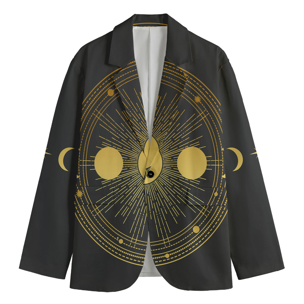 Sun And Moon Phase Print Men's Blazer