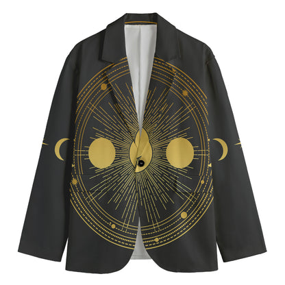 Sun And Moon Phase Print Men's Blazer