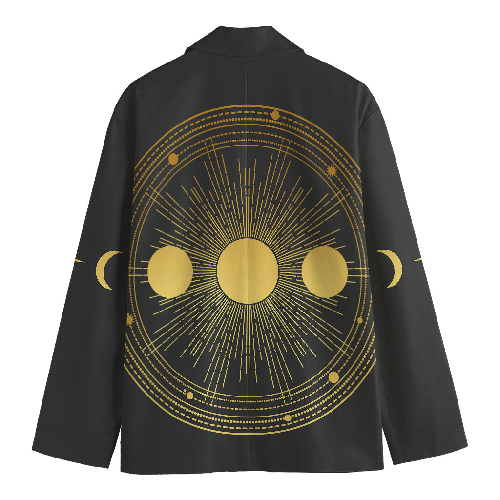 Sun And Moon Phase Print Men's Blazer