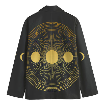 Sun And Moon Phase Print Men's Blazer