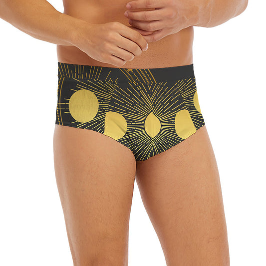 Sun And Moon Phase Print Men's Briefs