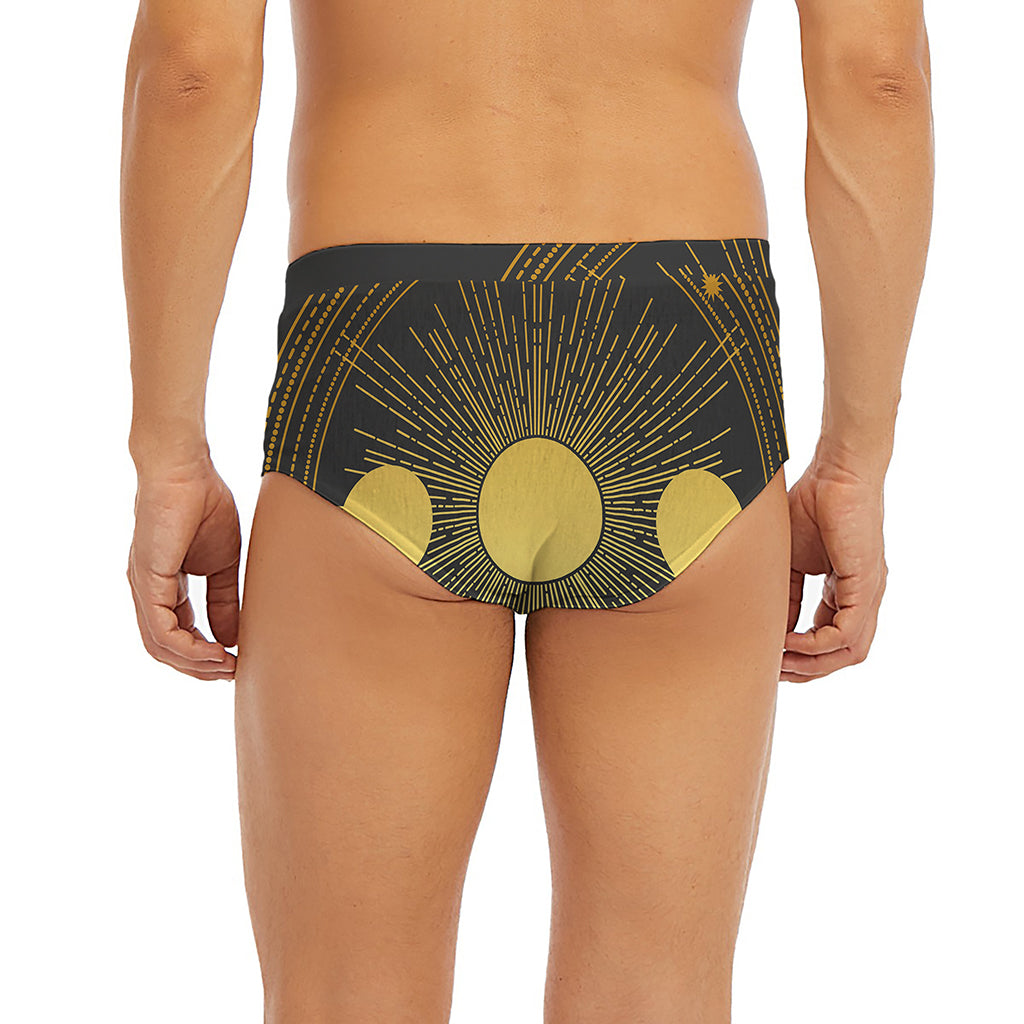 Sun And Moon Phase Print Men's Briefs