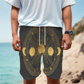 Sun And Moon Phase Print Men's Cargo Shorts