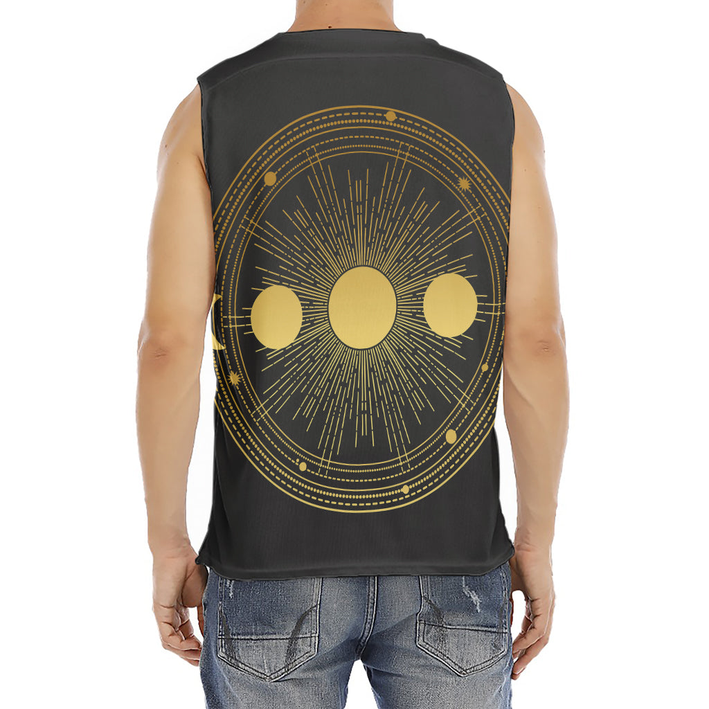 Sun And Moon Phase Print Men's Fitness Tank Top