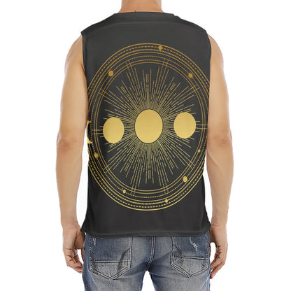 Sun And Moon Phase Print Men's Fitness Tank Top