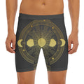 Sun And Moon Phase Print Men's Long Boxer Briefs