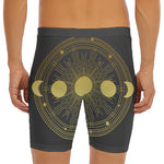 Sun And Moon Phase Print Men's Long Boxer Briefs