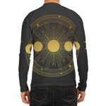 Sun And Moon Phase Print Men's Long Sleeve Rash Guard