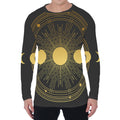 Sun And Moon Phase Print Men's Long Sleeve T-Shirt