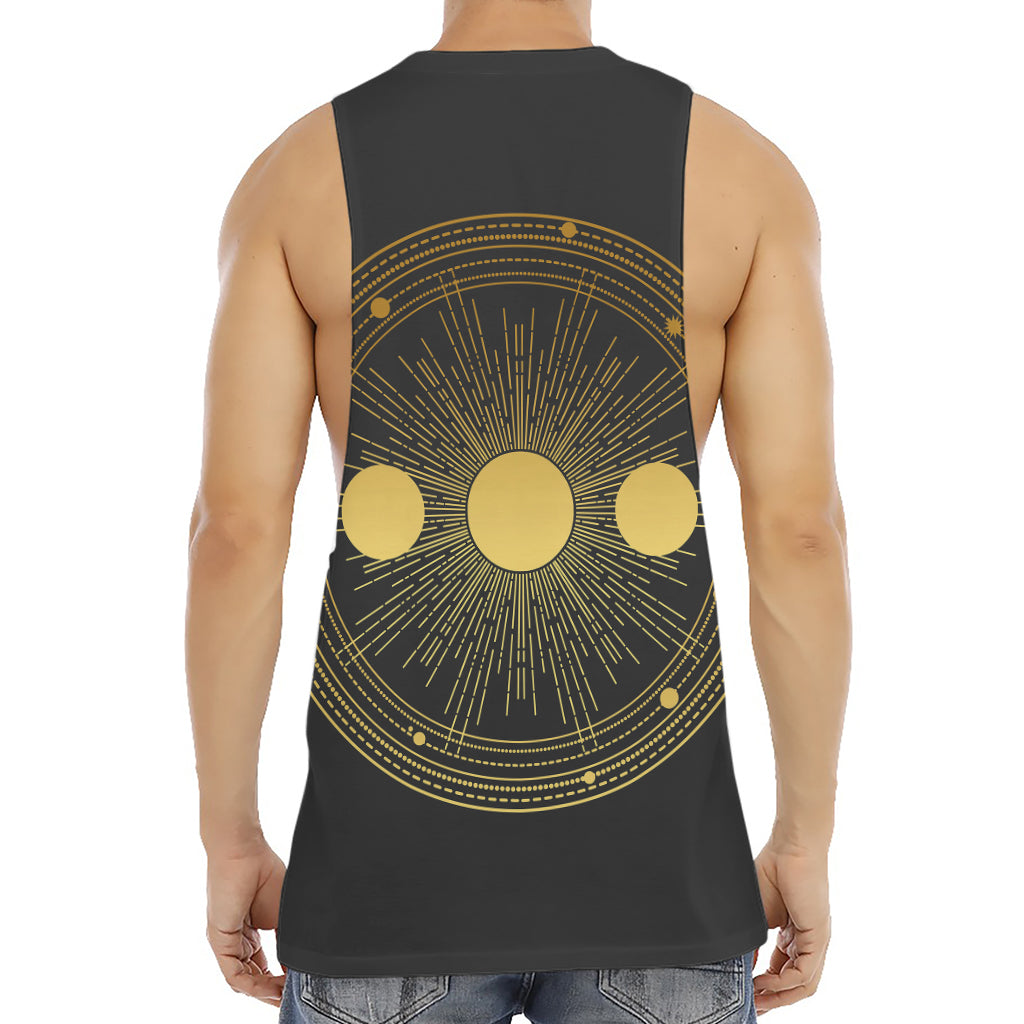 Sun And Moon Phase Print Men's Muscle Tank Top