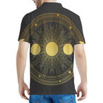 Sun And Moon Phase Print Men's Polo Shirt