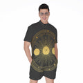 Sun And Moon Phase Print Men's Romper