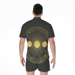 Sun And Moon Phase Print Men's Rompers