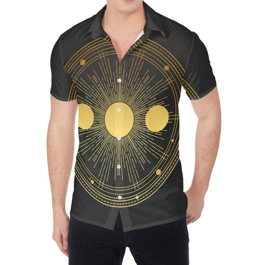Sun And Moon Phase Print Men's Shirt