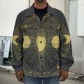 Sun And Moon Phase Print Men's Shirt Jacket