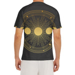 Sun And Moon Phase Print Men's Short Sleeve Rash Guard