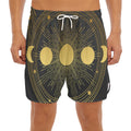 Sun And Moon Phase Print Men's Split Running Shorts