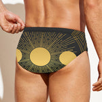 Sun And Moon Phase Print Men's Swim Briefs