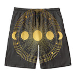 Sun And Moon Phase Print Men's Swim Trunks