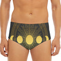 Sun And Moon Phase Print Men's Triangle Swim Briefs